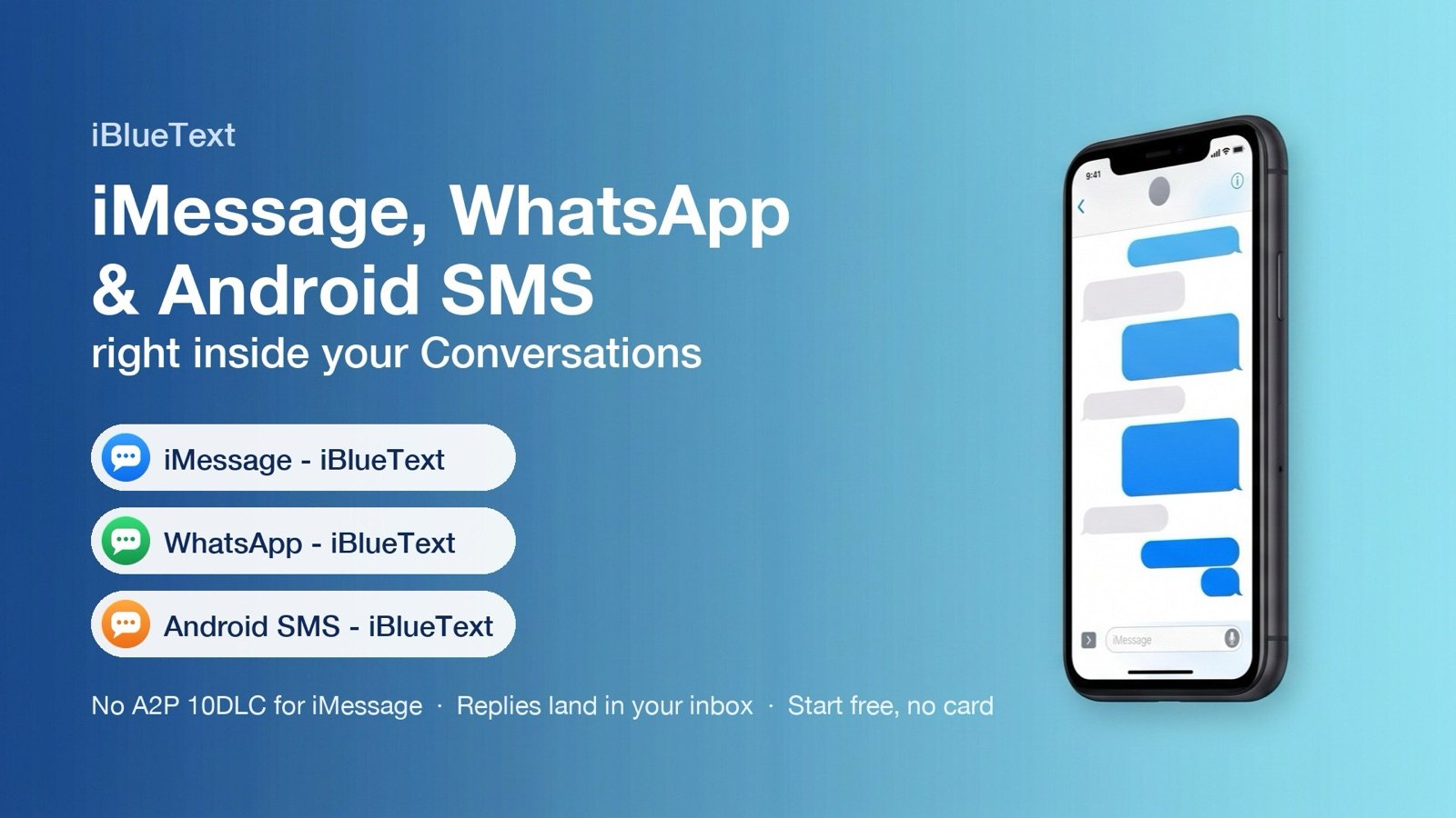 iBlueText: iMessage, WhatsApp and Android SMS channels in one conversation inbox